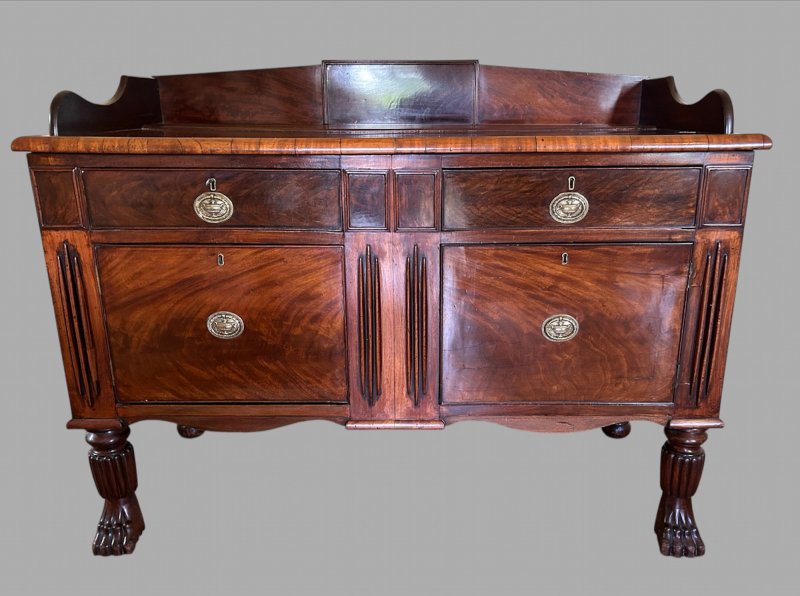 A Splendid Medium Sized Flame Mahogany Buffet or Serving Sideboard